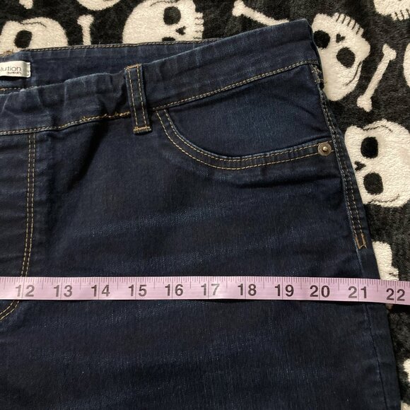 RICKI'S Plus-size dark blue denim capri pants VINTAGE sz 14 XL 1X XXL 2X capris - Picture 6 of 11